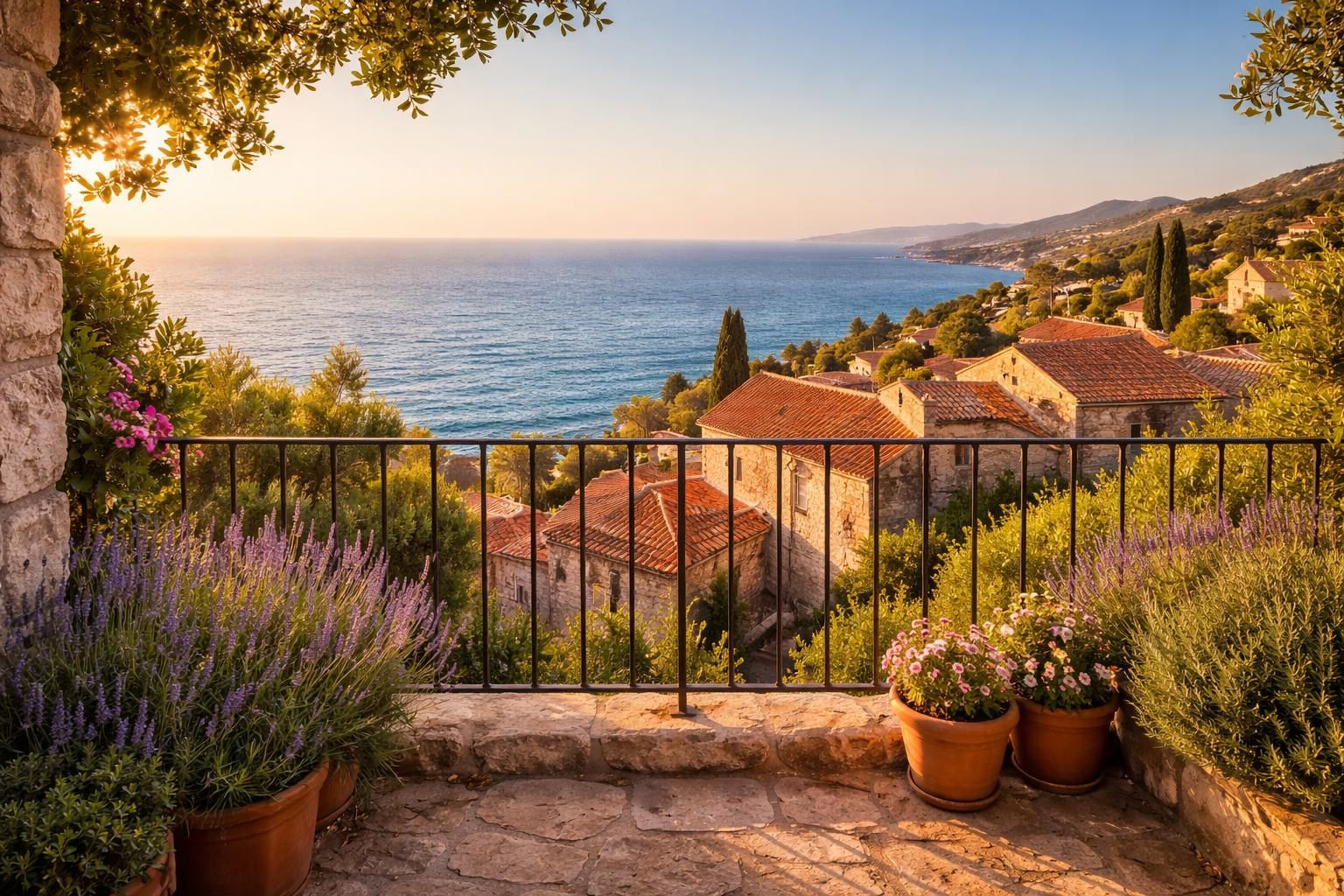 Adriatic sea view from the homestay terrace